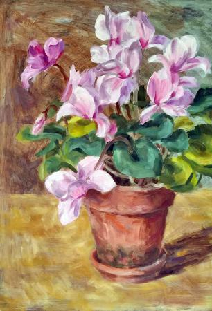 Quadro di Nelusco Sarti Pianta viola - olio faesite 
